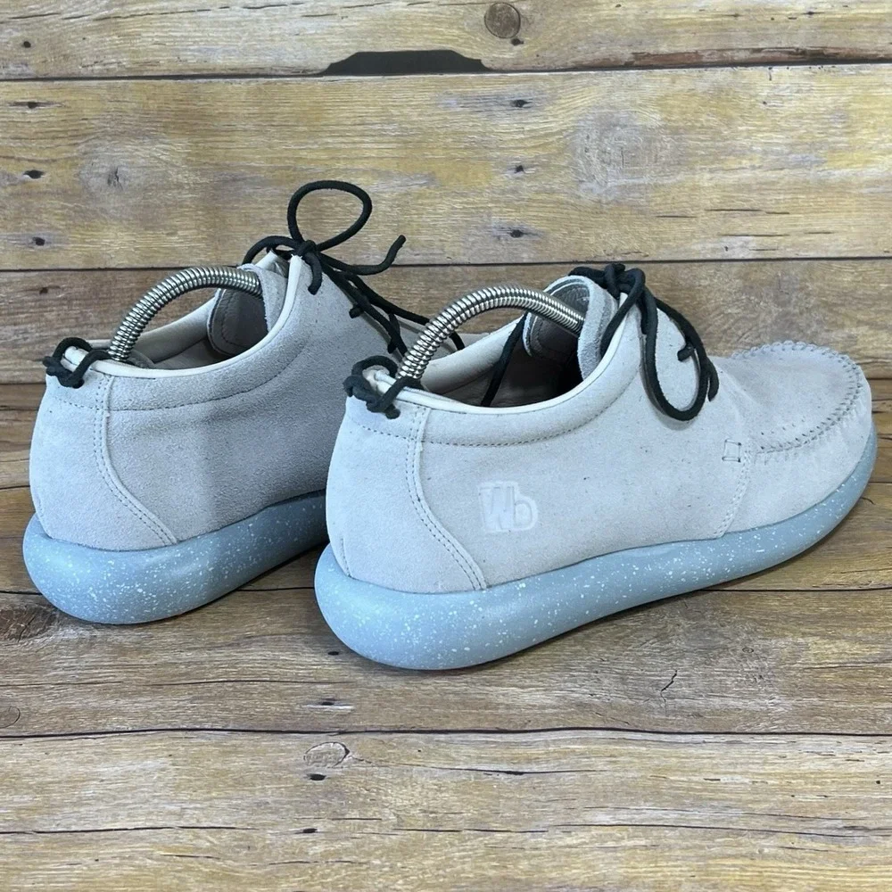 Worldboots Sz 8  Mens Moccasin Sneakers 100% Leather‎ Suede Light blue Color